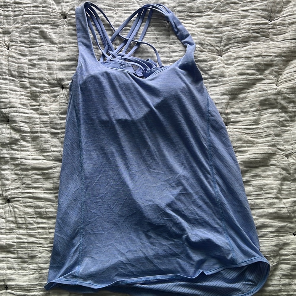 EUC Lululemon Free to Be Wild Tank Size 10- Periwinkle Blue